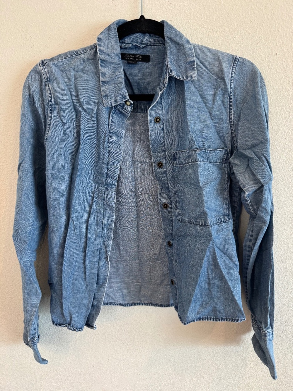 AllSaints Light Blue Denim Shirt Jacket US 2